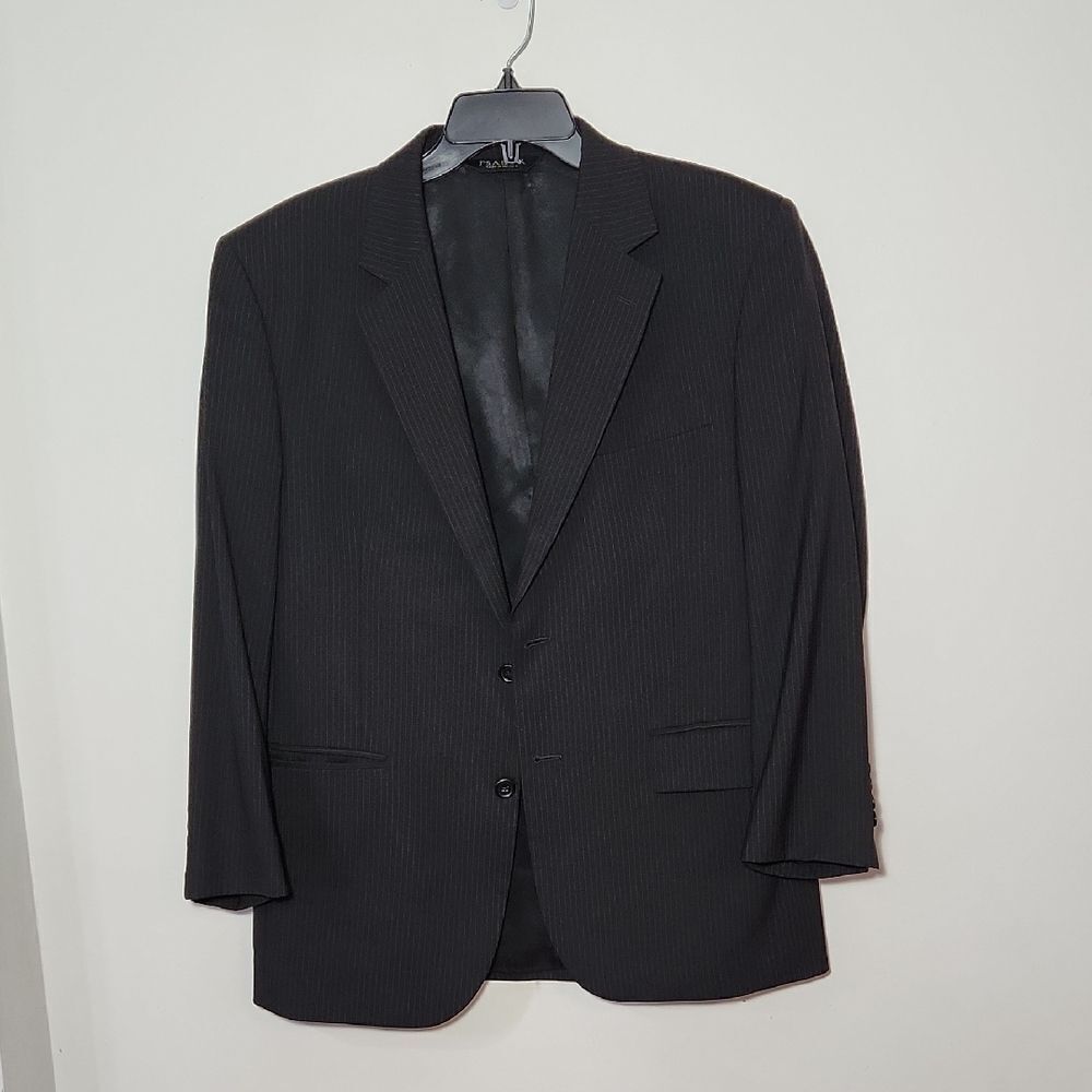 Classic Black Men's Blazer Size 40 Short Suit Coat Pin Striped Jos A Bank